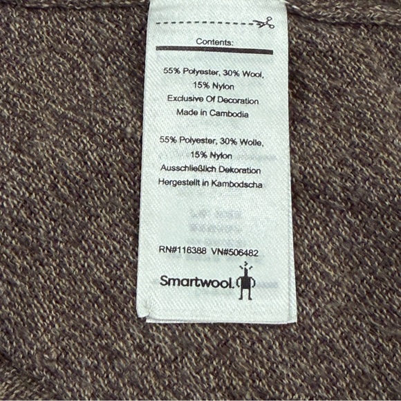 Smartwool Sweater Men Large Merino Wool Blend Sparwood Brown 1/4 Zip SW016427 - Picture 6 of 10